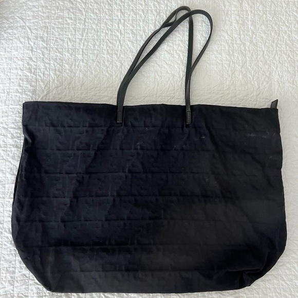 Authentic vintage Fendi Zucca tote. Black fabric. Vintage. Includes dust bag. - Picture 2 of 11